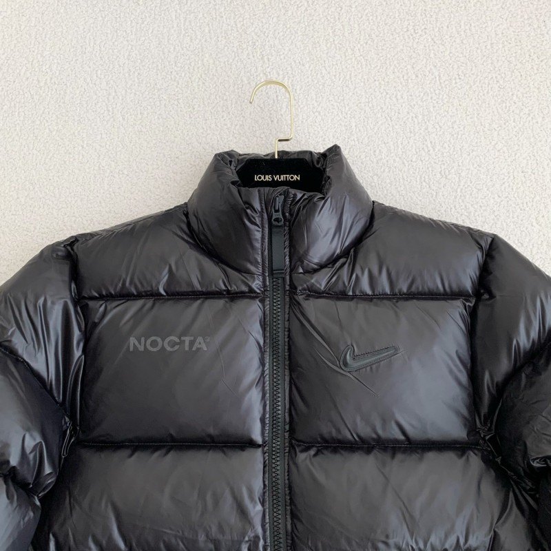 Nike x Drake solid color 3D logo stand up collar down jacket