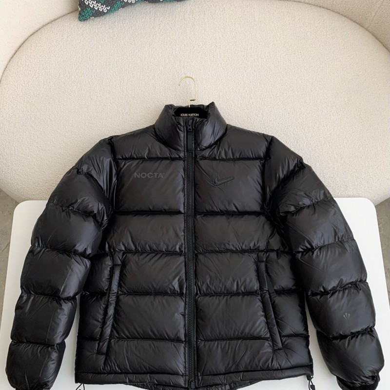 Nike x Drake solid color 3D logo stand up collar down jacket