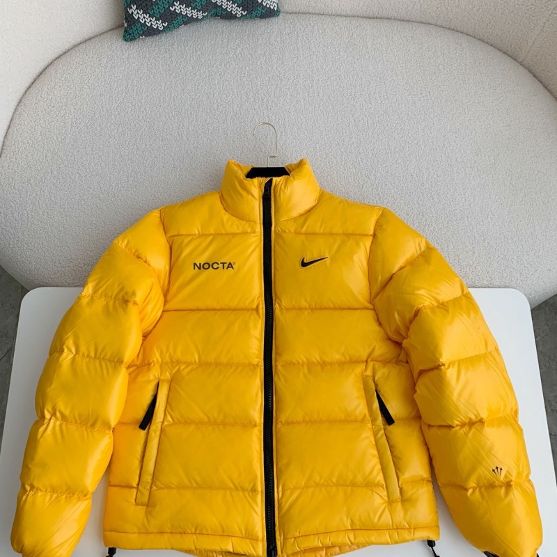 Nike x Drake solid color 3D logo stand up collar down jacket