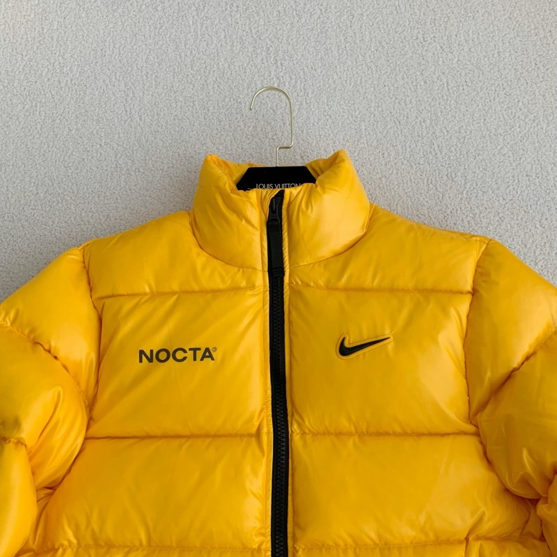 Nike x Drake solid color 3D logo stand up collar down jacket