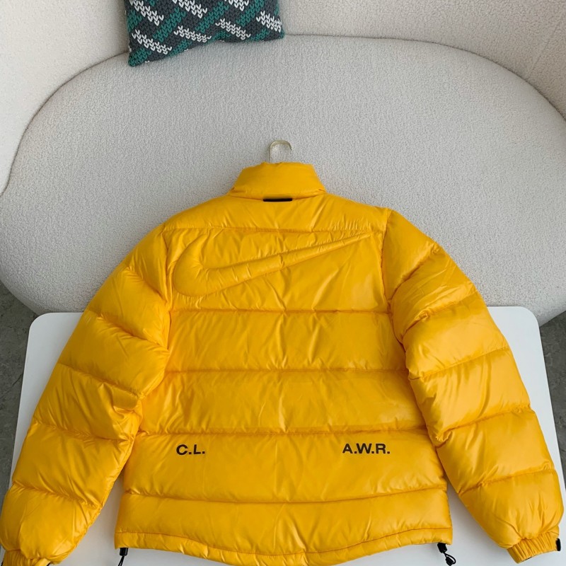 Nike x Drake solid color 3D logo stand up collar down jacket