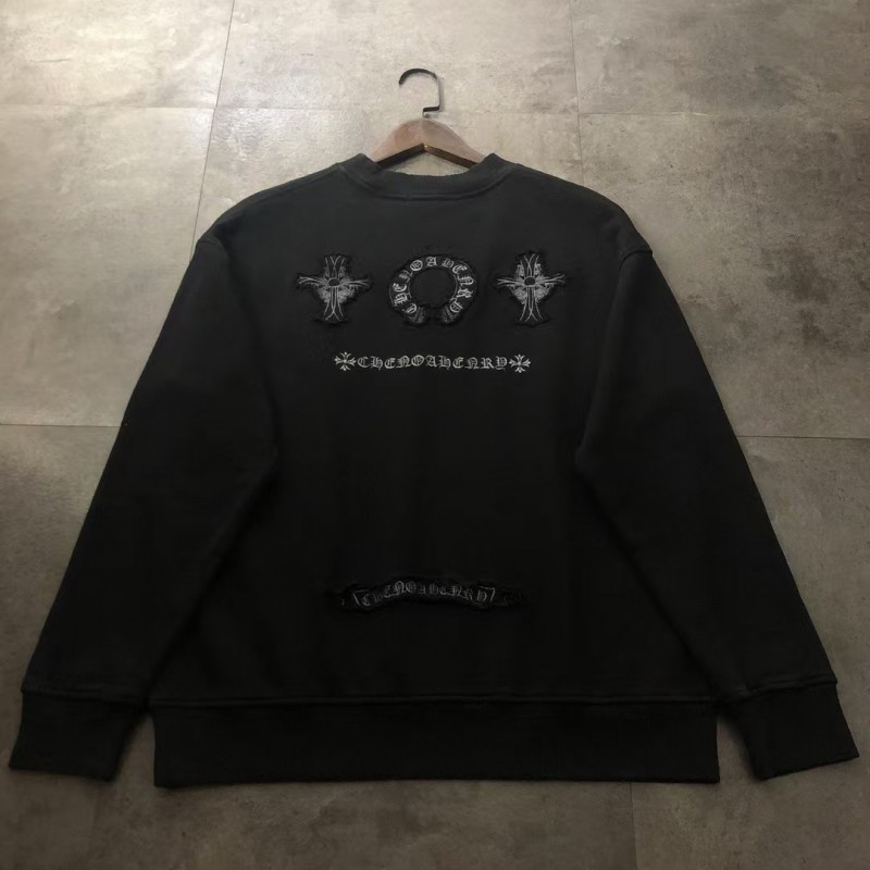 Ch**me He**ts 24ss patch embroidered round neck sweatshirt