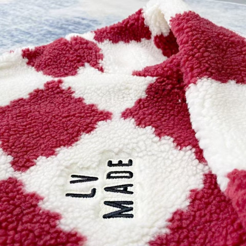 L0*is V*t0n 24ss plaid fleece coat