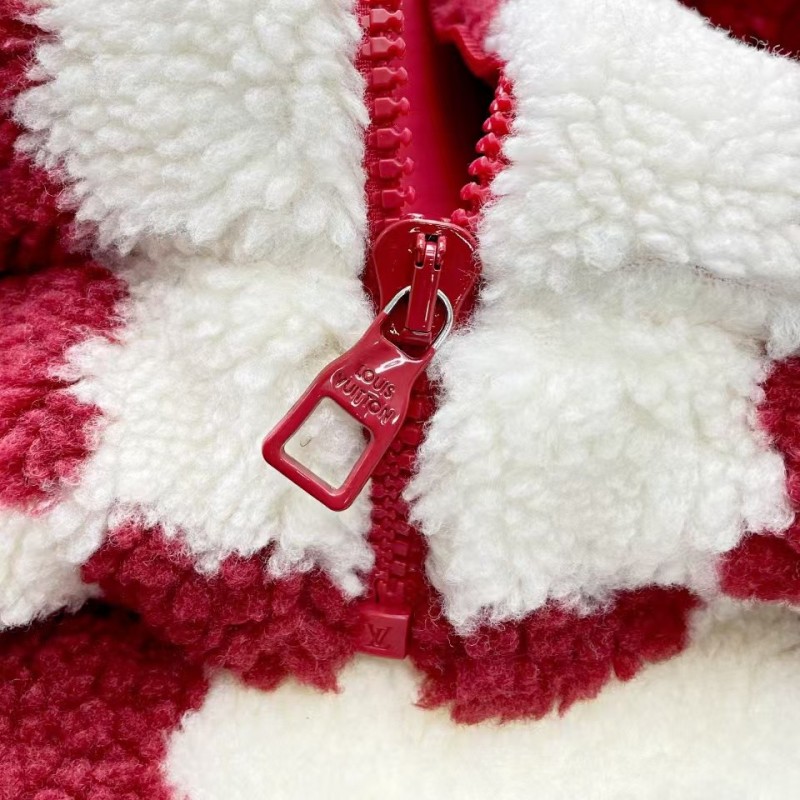 L0*is V*t0n 24ss plaid fleece coat