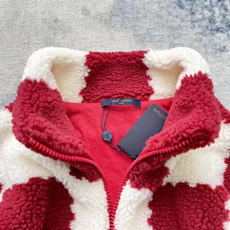 L0*is V*t0n 24ss plaid fleece coat