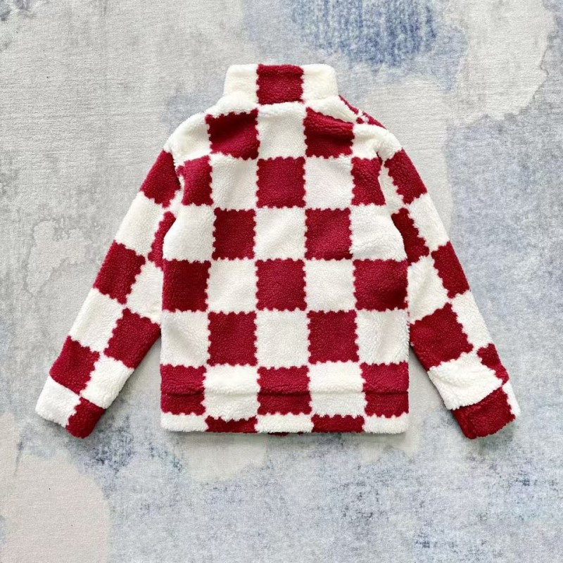 L0*is V*t0n 24ss plaid fleece coat
