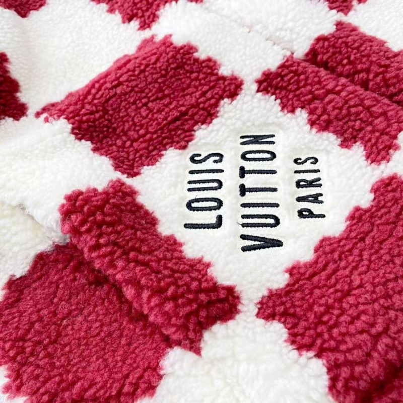 L0*is V*t0n 24ss plaid fleece coat