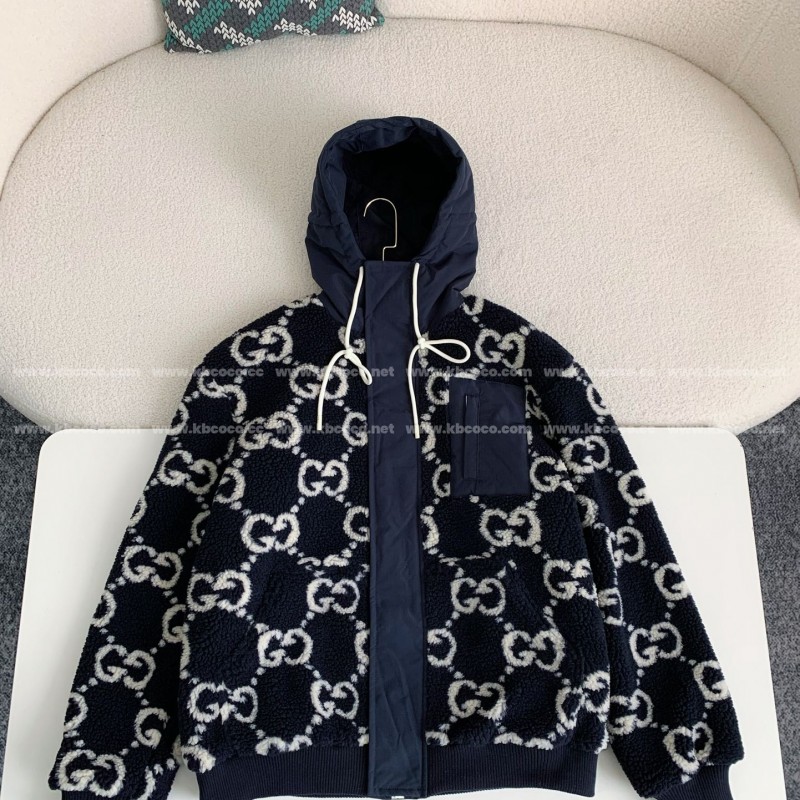 G*u*i Jacquard Lambswool Hooded Jacket