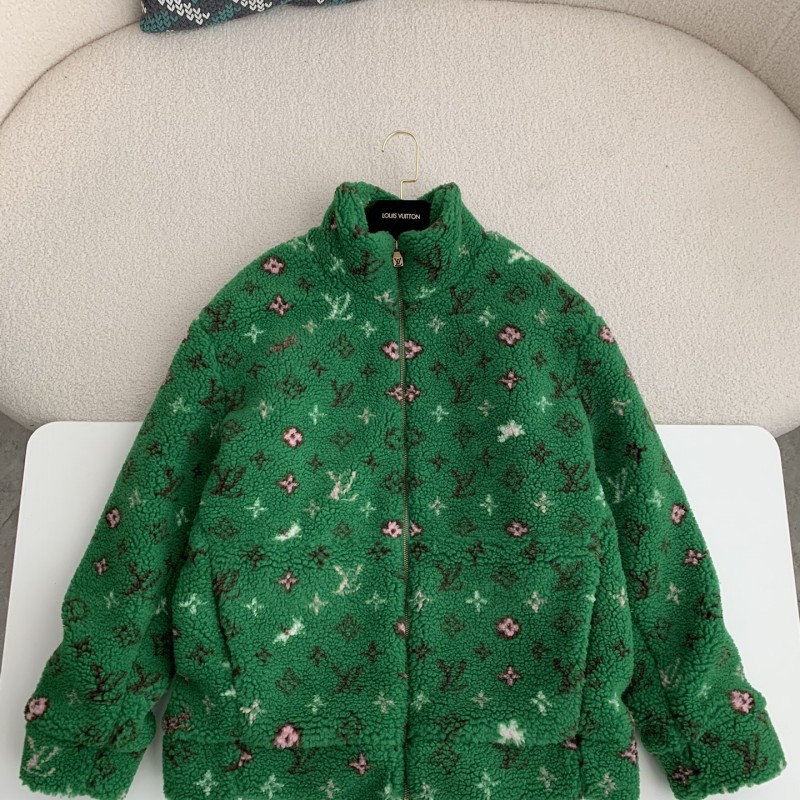 L0*is V*t0n Jacquard vertical collar zipper fleece jacket