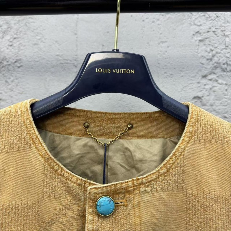 L0*is V*t0n Vintage Checkerboard Denim Jacket