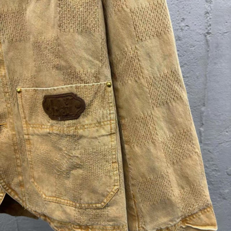 L0*is V*t0n Vintage Checkerboard Denim Jacket