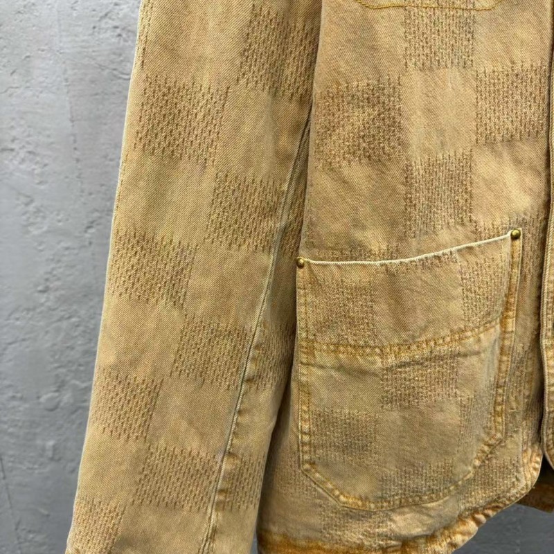 L0*is V*t0n Vintage Checkerboard Denim Jacket