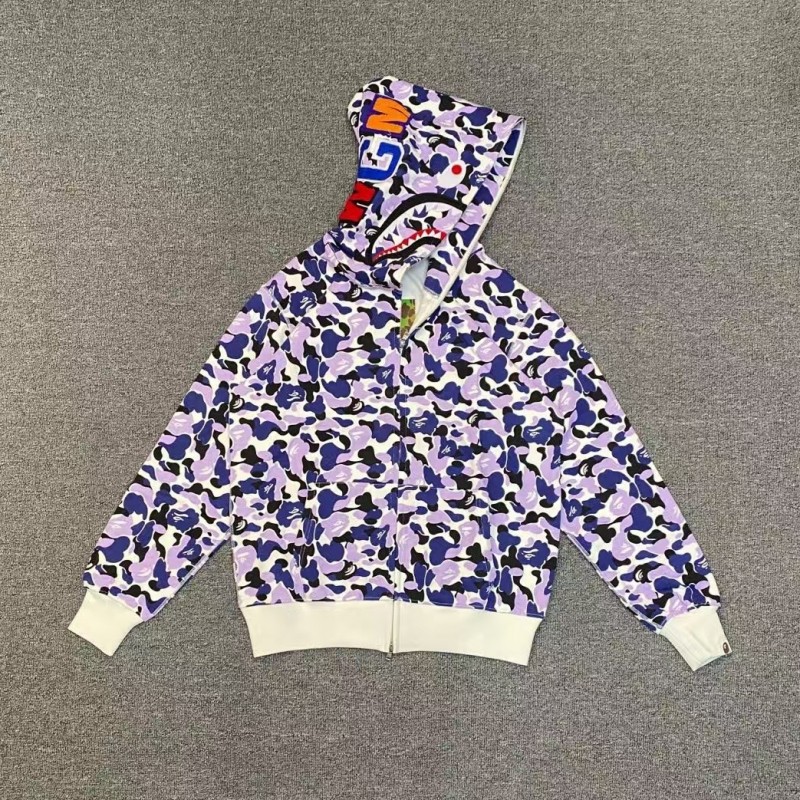 bape Shizuoka Limited Edition Violet Camouflage Shark Sweatshirt