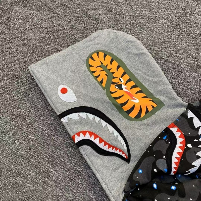Bape luminous starry sky camouflage double-headed shark sweatshirt