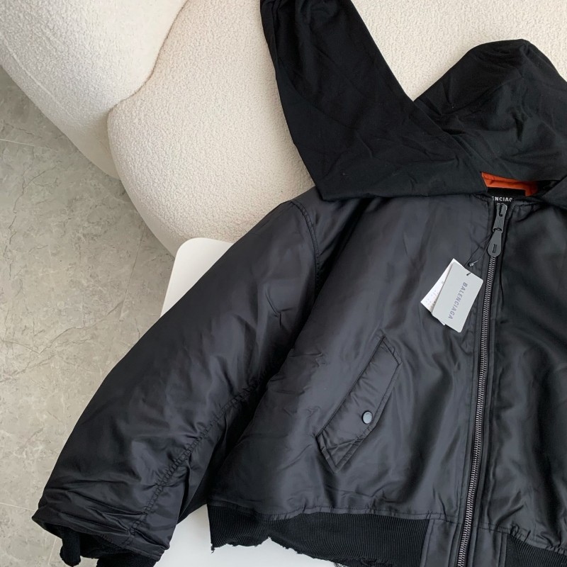 Ba*len*cia*ga Plain color zipper long-sleeve jacket