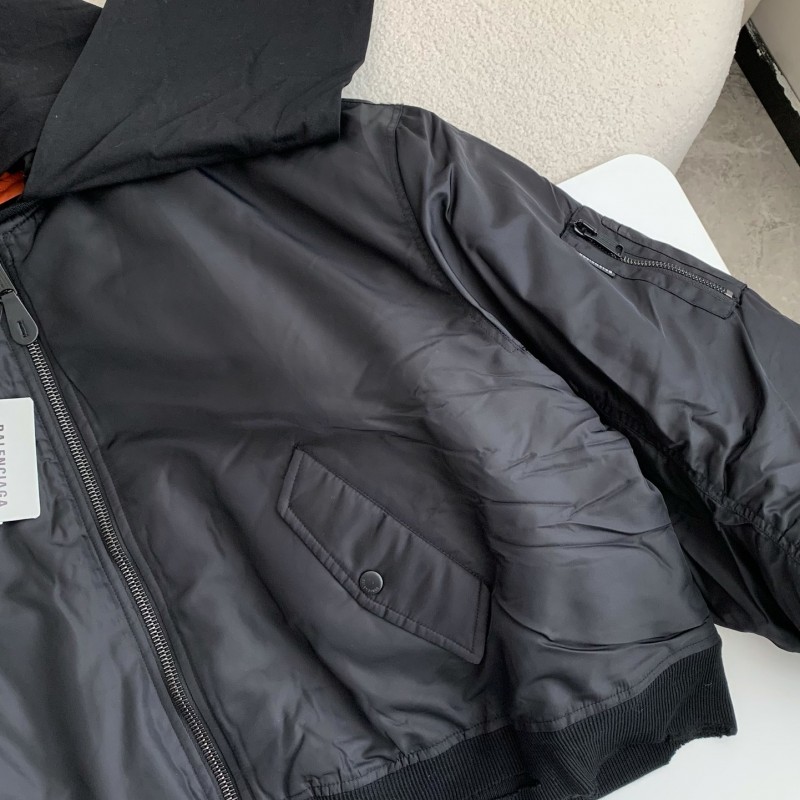 Ba*len*cia*ga Plain color zipper long-sleeve jacket