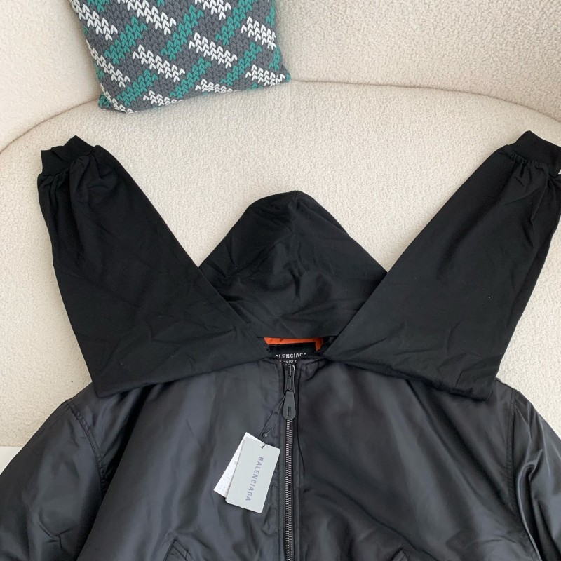 Ba*len*cia*ga Plain color zipper long-sleeve jacket