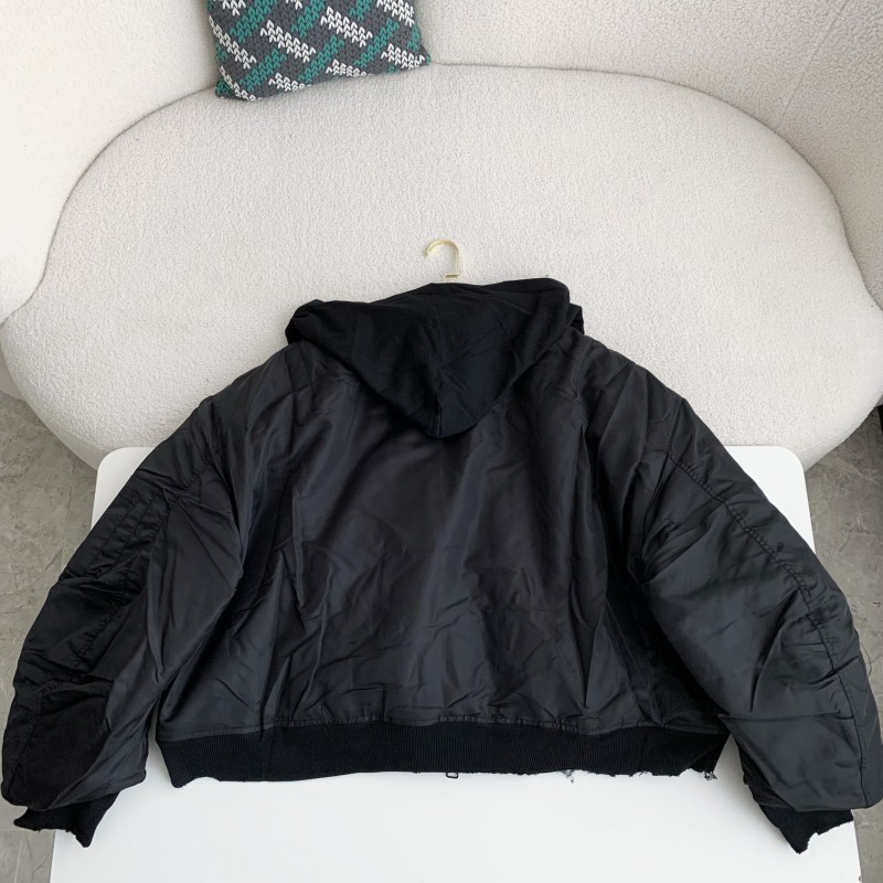 Ba*len*cia*ga Plain color zipper long-sleeve jacket