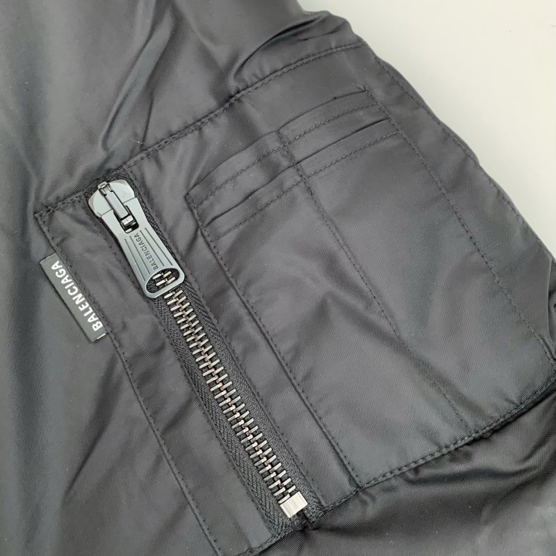 Ba*len*cia*ga Plain color zipper long-sleeve jacket