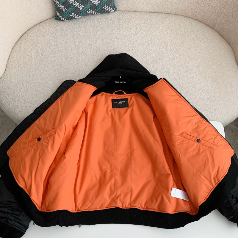 Ba*len*cia*ga Plain color zipper long-sleeve jacket