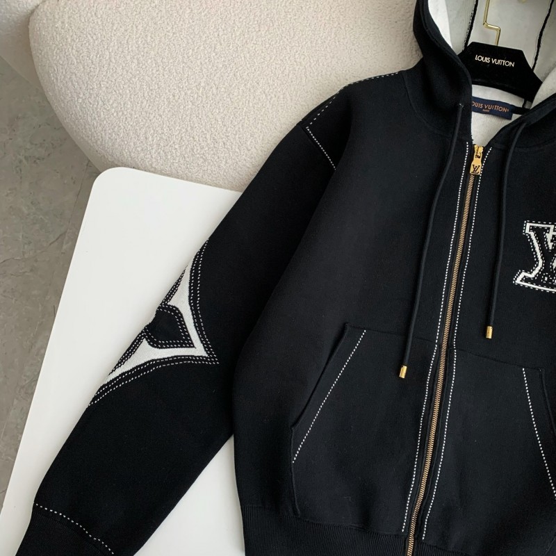 L0*is V*t0n  SS24 Logo Inlaid flower zipper sweatshirt Jackets