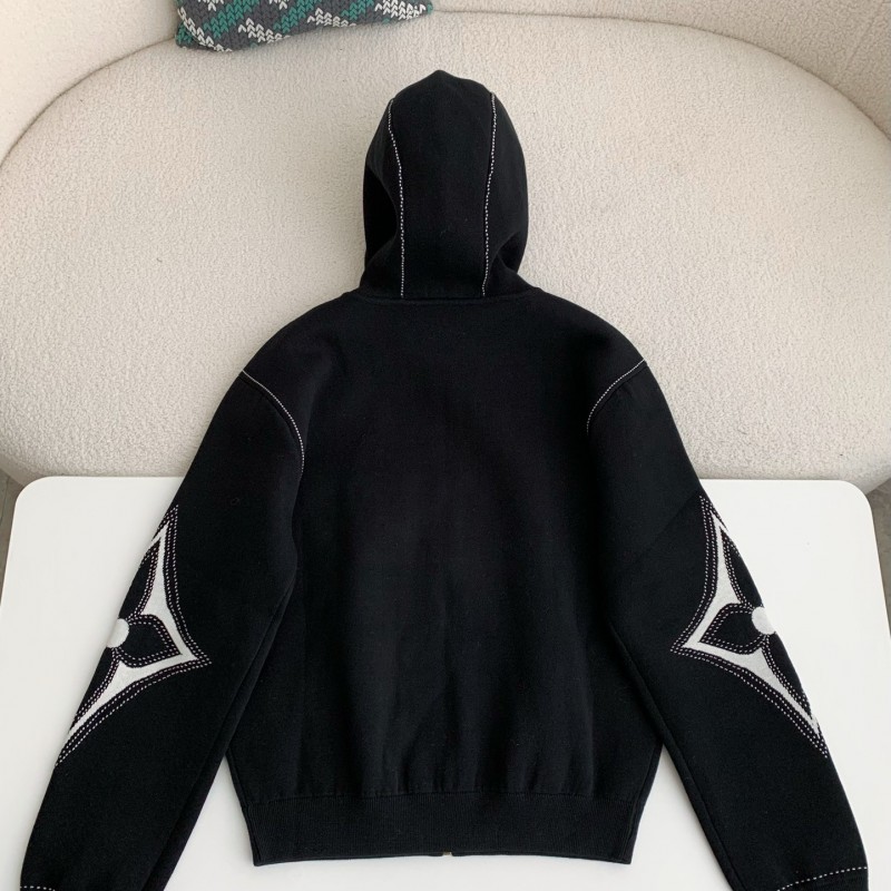 L0*is V*t0n  SS24 Logo Inlaid flower zipper sweatshirt Jackets