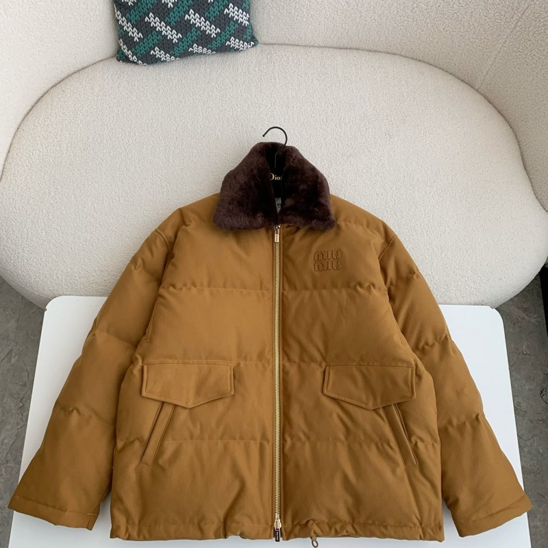 MIU MIU FW23 Letter embroidery casual cotton jacket