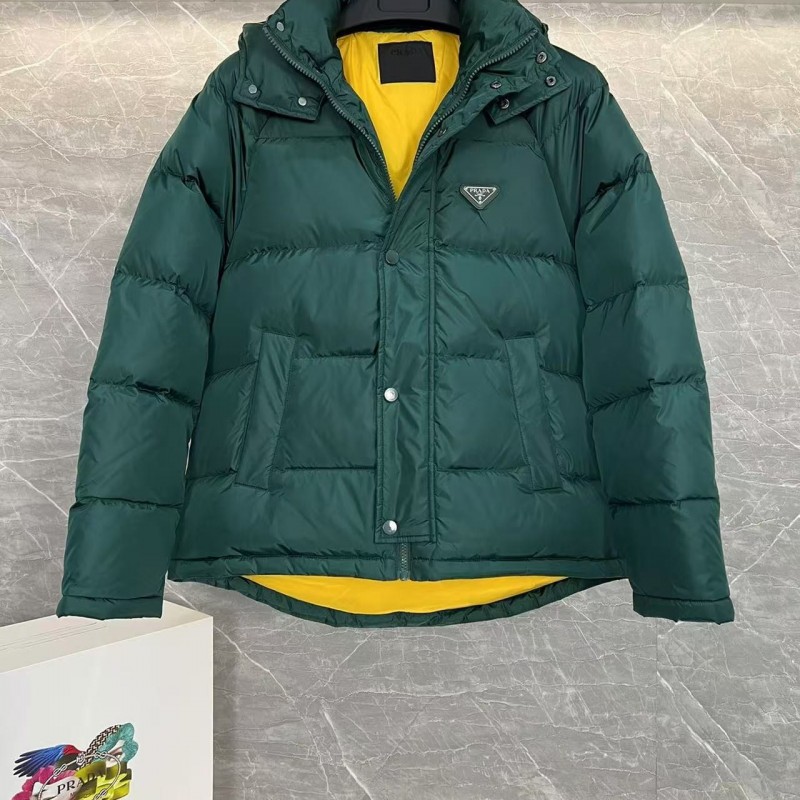 Pra*a RE-Nylon down jacket with detachable hood