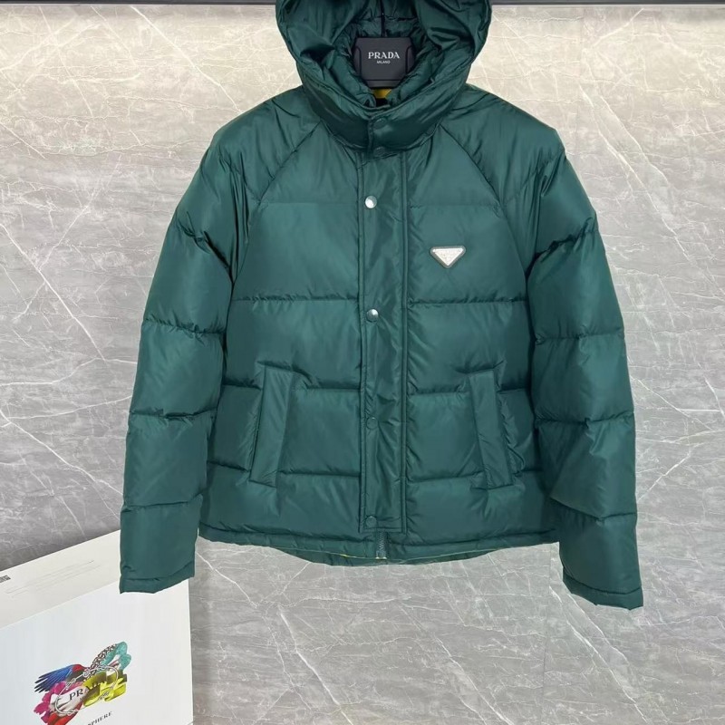 Pra*a RE-Nylon down jacket with detachable hood