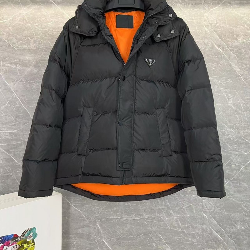 Pra*a RE-Nylon down jacket with detachable hood