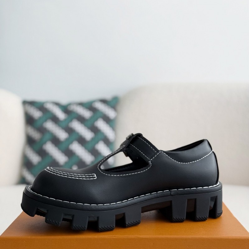 L0*is V*t0n Cow leatherRound head buckle Casual Shoes