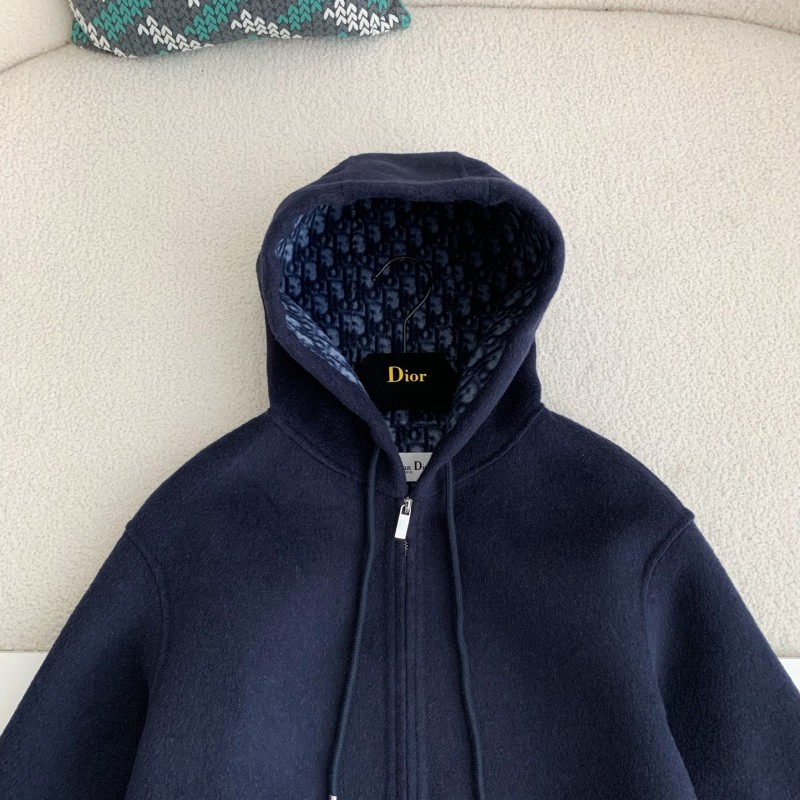 D*0r Hat zipper jacket，    Material: 99% Wool   1% Mulberry Silk