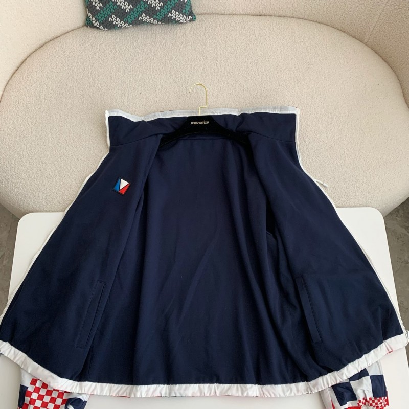 L0*is V*t0n SS24 Logo Patchwork Mandarin-collar Jacket