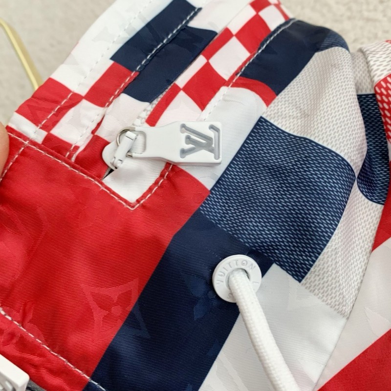 L0*is V*t0n SS24 Logo Patchwork Mandarin-collar Jacket