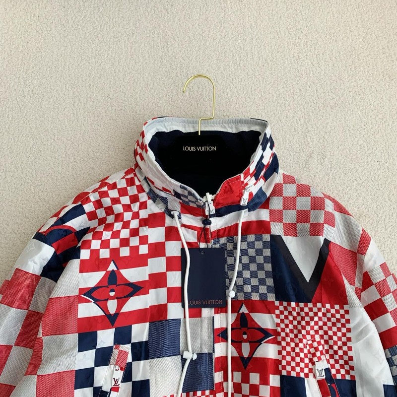 L0*is V*t0n SS24 Logo Patchwork Mandarin-collar Jacket