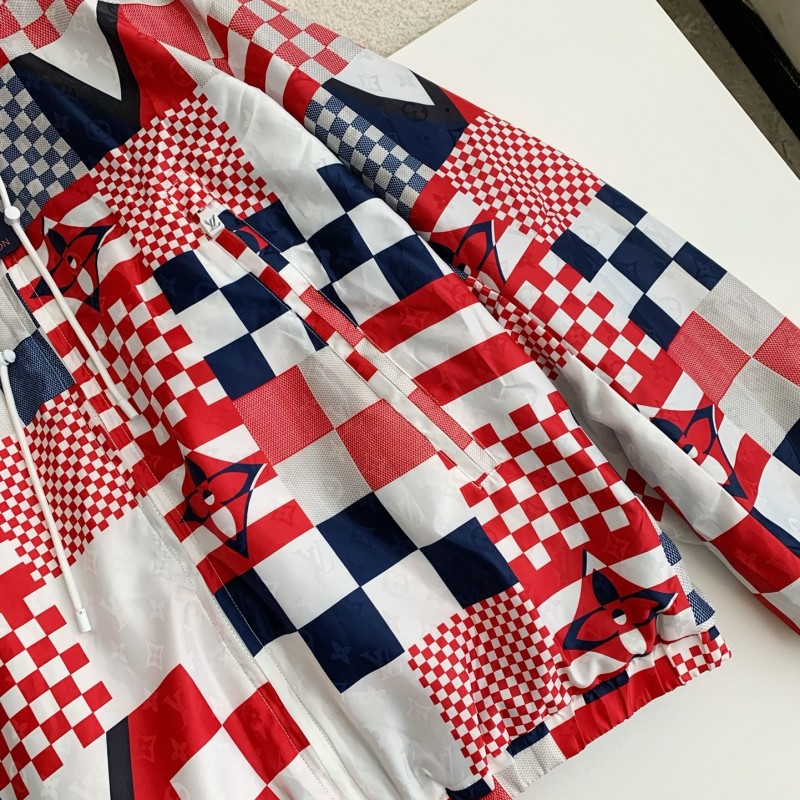 L0*is V*t0n SS24 Logo Patchwork Mandarin-collar Jacket