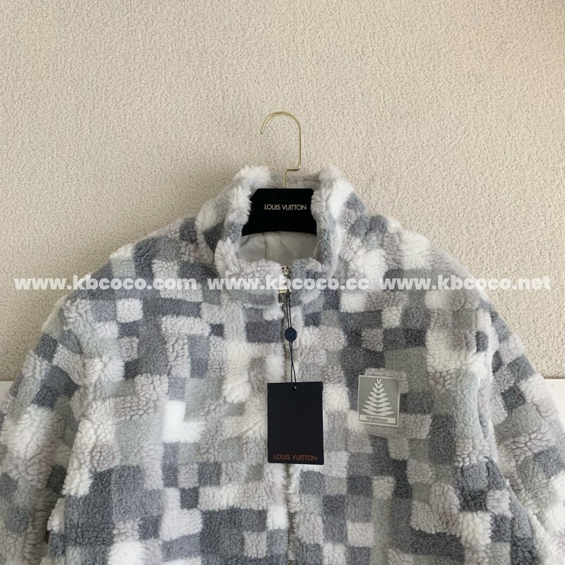 L0*is V*t0n Ski Series FW24 Checkerboard Color-Block Fleece Jacket