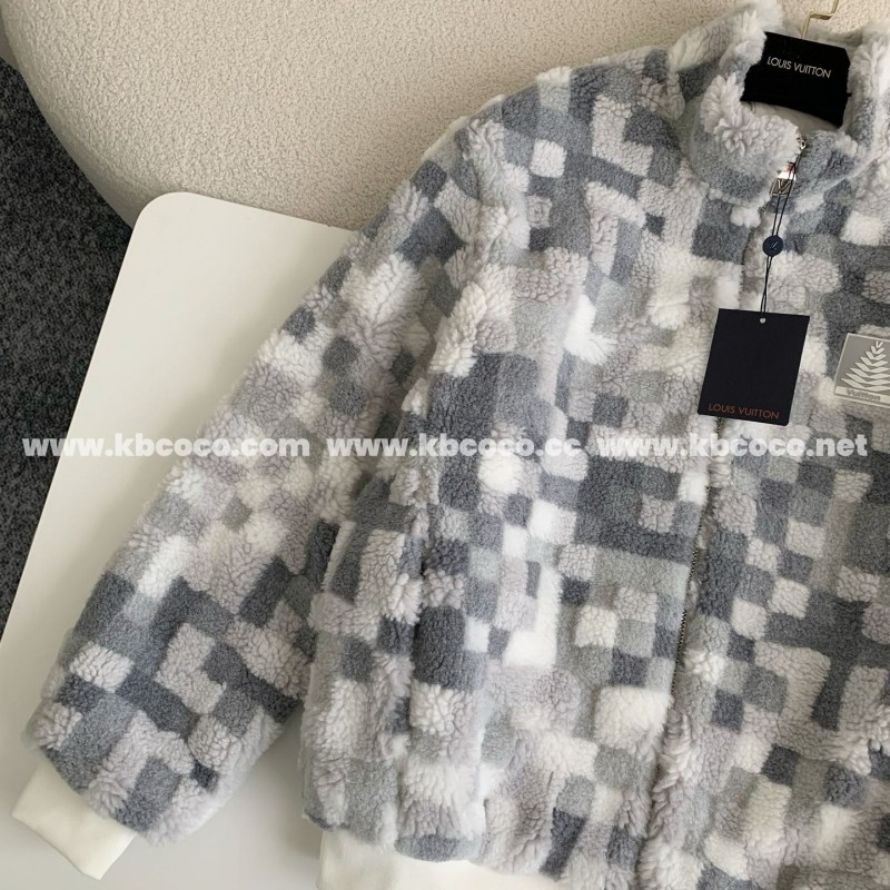 L0*is V*t0n Ski Series FW24 Checkerboard Color-Block Fleece Jacket