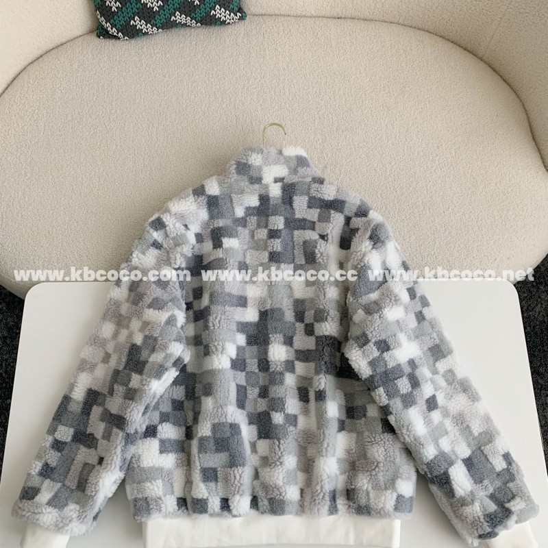 L0*is V*t0n Ski Series FW24 Checkerboard Color-Block Fleece Jacket