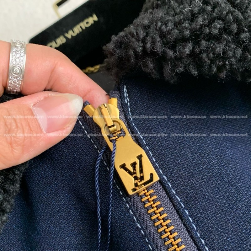 L0*is V*t0n SS25 Zippered open-and-closed spliced turn-down collar jacket