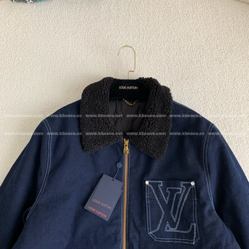 L0*is V*t0n SS25 Zippered open-and-closed spliced turn-down collar jacket