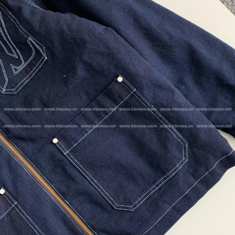 L0*is V*t0n SS25 Zippered open-and-closed spliced turn-down collar jacket