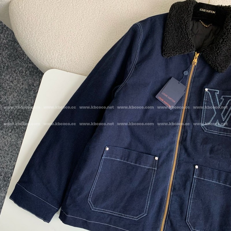 L0*is V*t0n SS25 Zippered open-and-closed spliced turn-down collar jacket