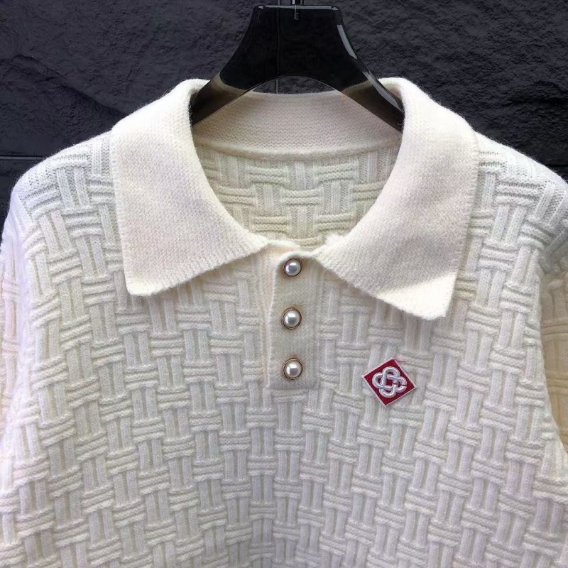 casablanca2024 new polo knitted long sleeve