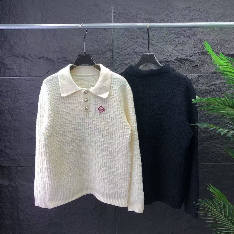 casablanca2024 new polo knitted long sleeve