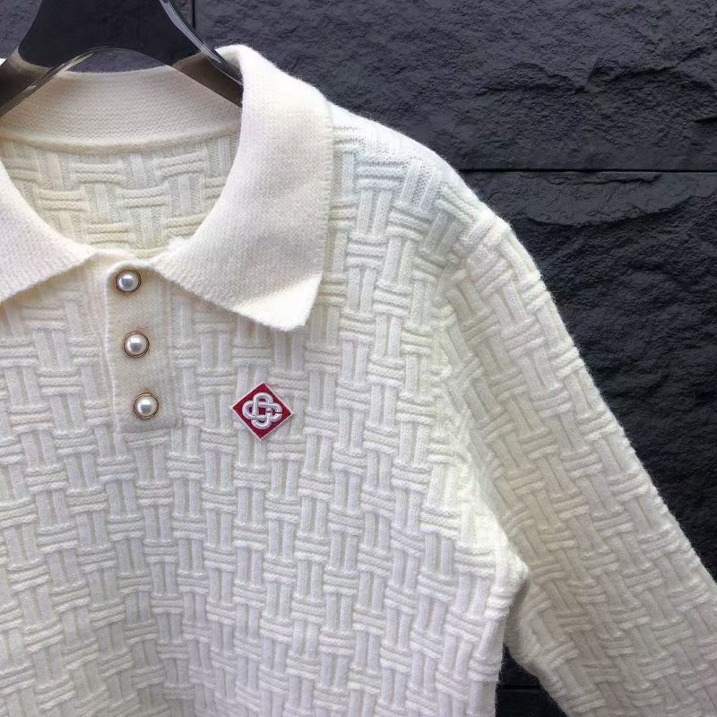 casablanca2024 new polo knitted long sleeve