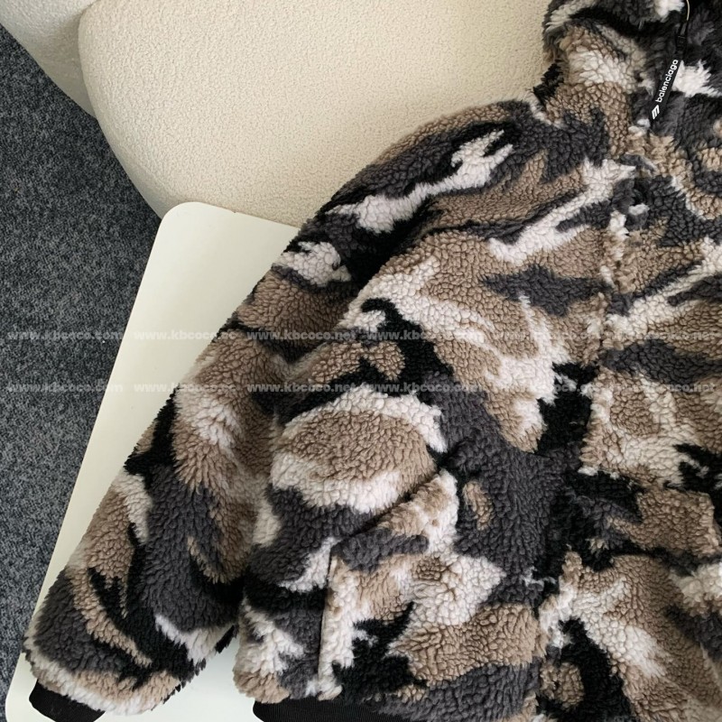 Ba*len*cia*ga Camouflage hooded jacket