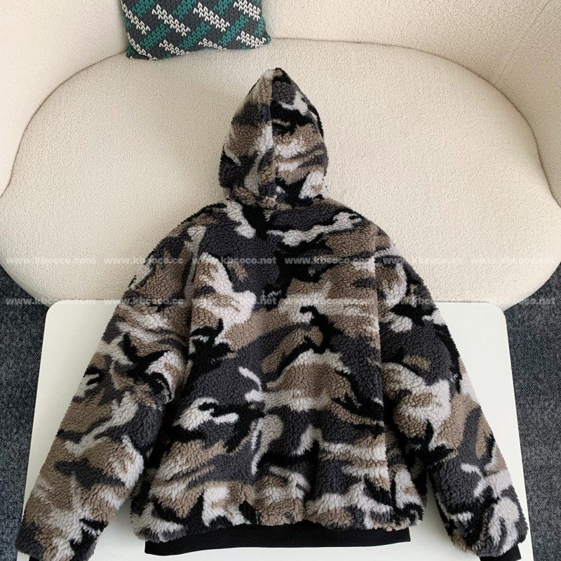 Ba*len*cia*ga Camouflage hooded jacket