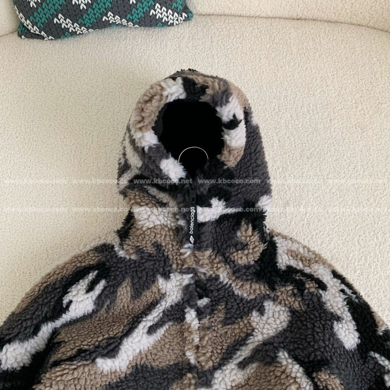 Ba*len*cia*ga Camouflage hooded jacket