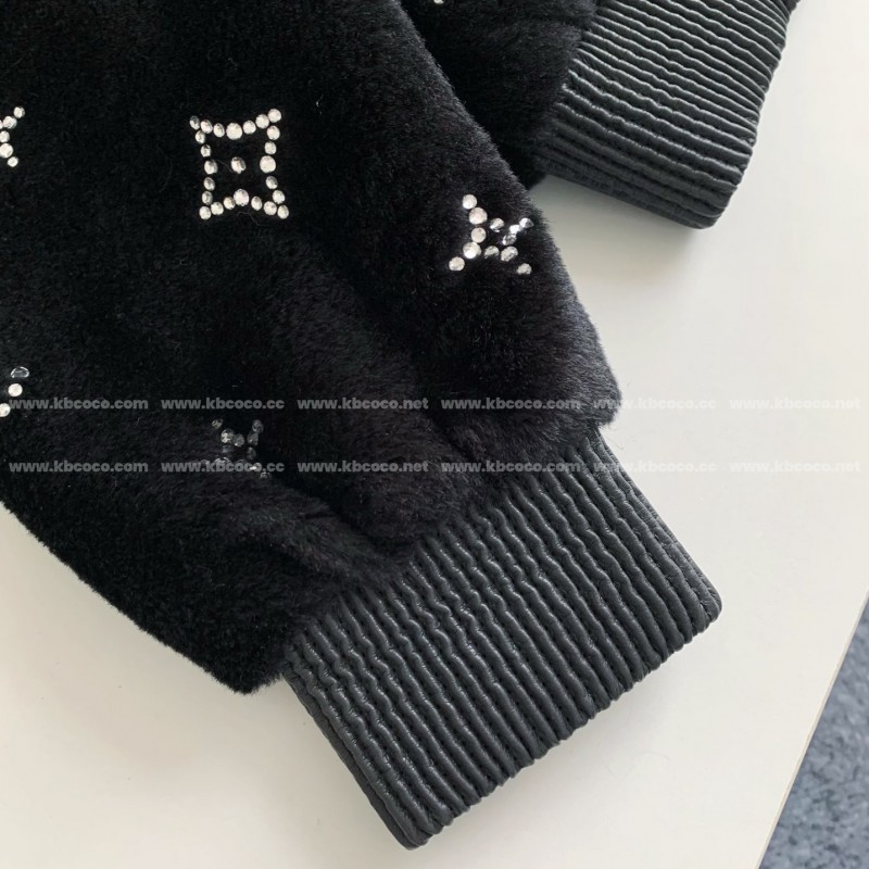 L0*is V*t0n SS25 Logo Embroidered Wool Hooded Zipper Jacket